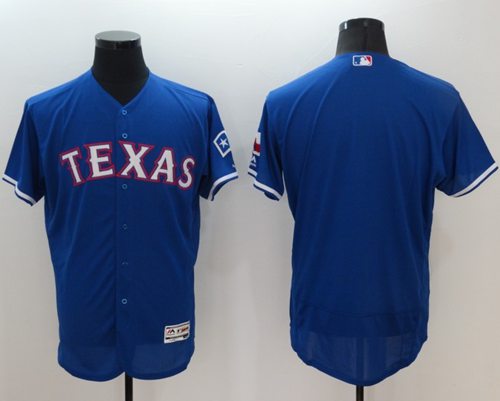 Rangers Blank Blue Flexbase Authentic Collection Stitched MLB Jersey - Click Image to Close